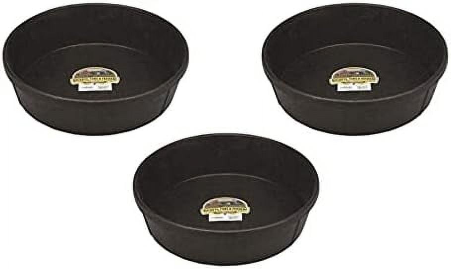 Little Giant 3 Pack Of Corded Rubber Feed Pans, 3 Gallon Capacity Each, For Horses, Sheep, Goats