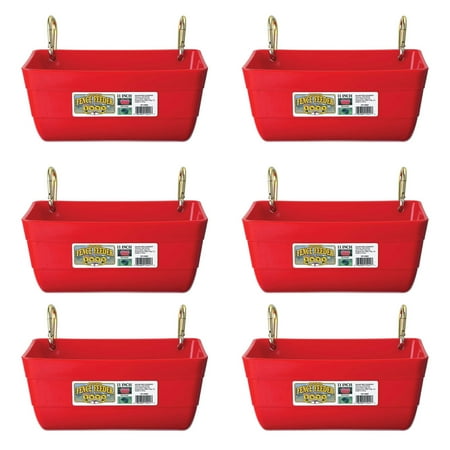 Little Giant 4.5 Quart Heavy Duty Feed Trough Bucket Fence Feeder (6 Pack)