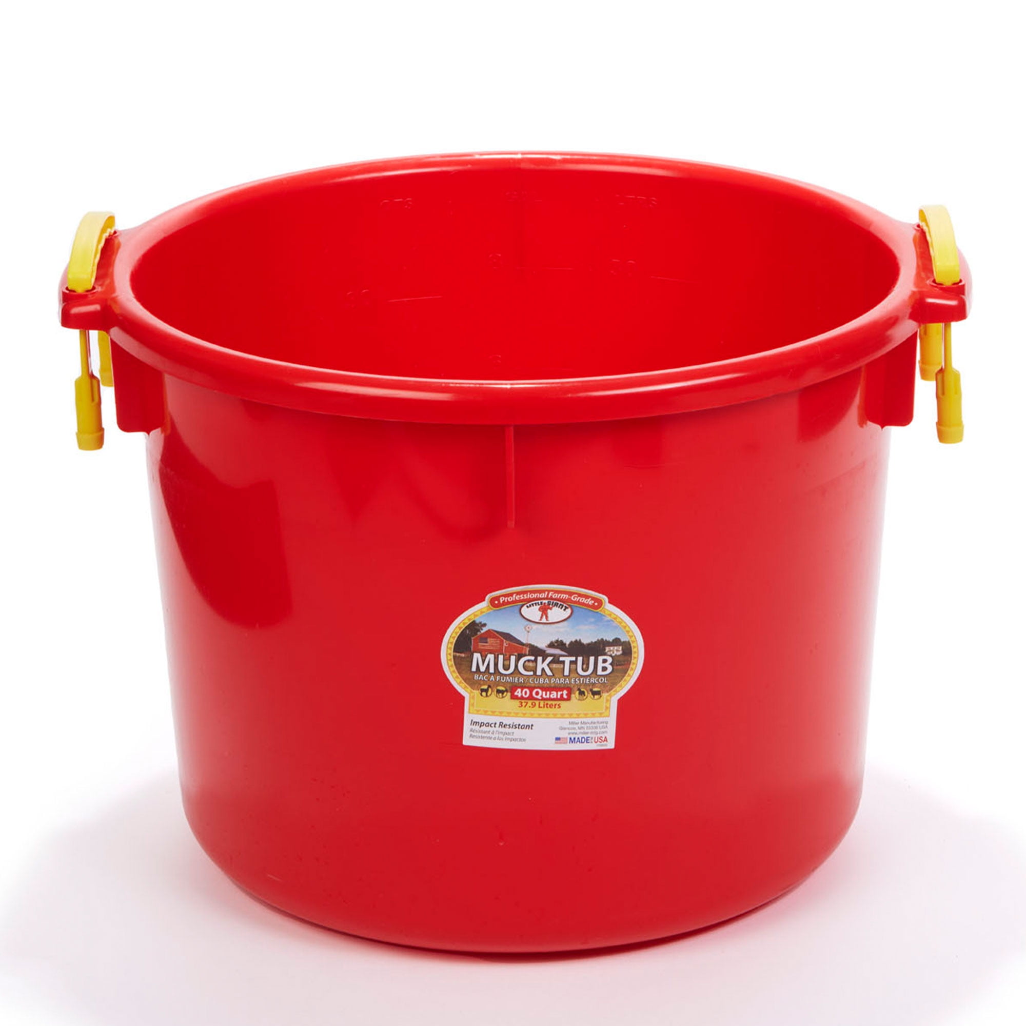 Little Giant 40 Quart Durable Plastic Utility Muck Tub with Handles