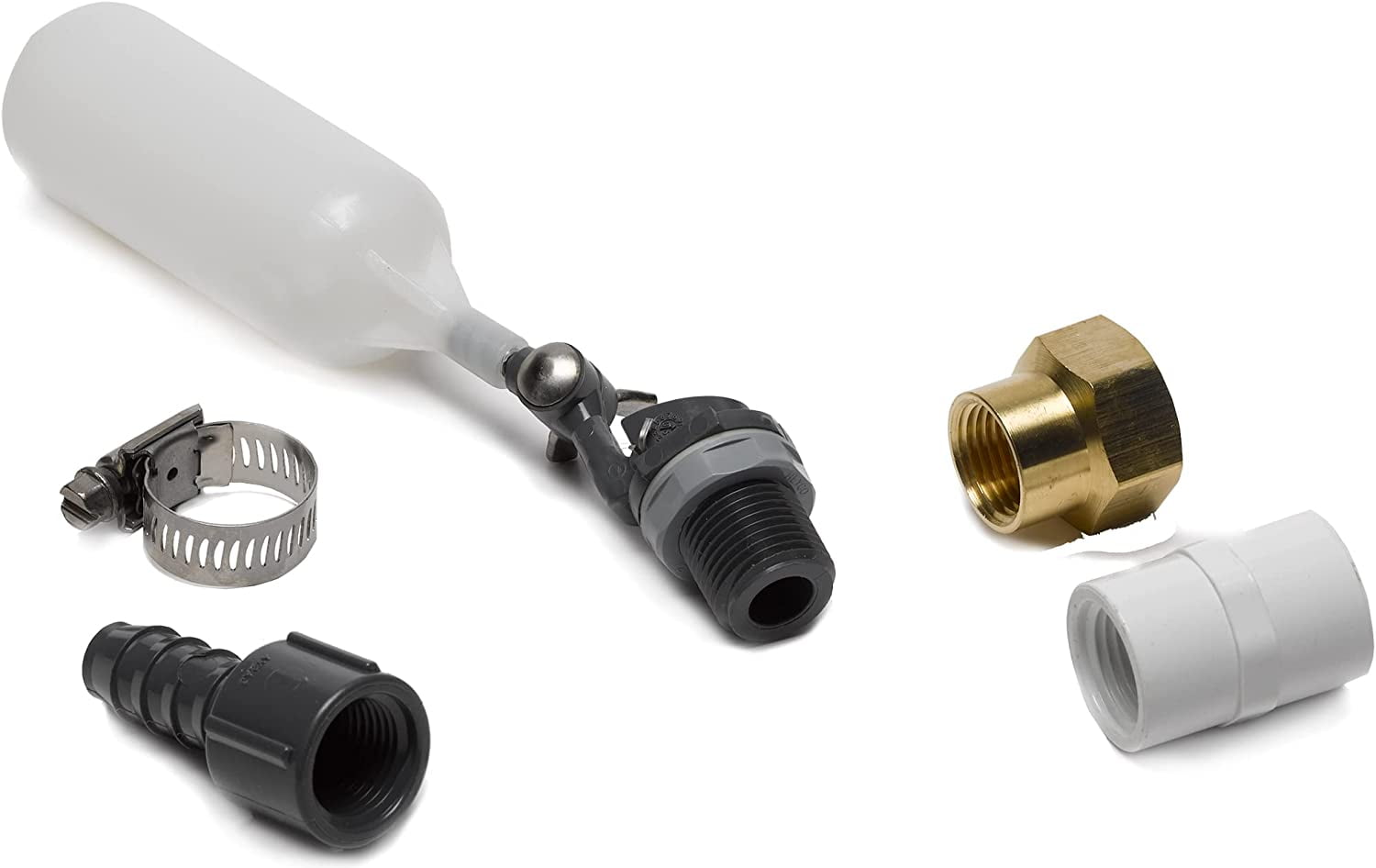 White and Black Auto Fill Valve Kit for Ponds and Aquariums