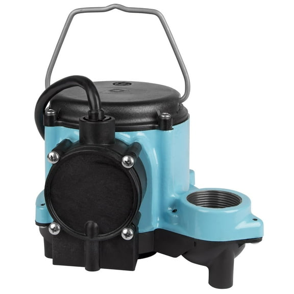 Little Giant 6-CIA-ML 115 Volt, 1/3 HP, 2760 GPH Cast Iron Replacement Compact Submersible Pump for Under Sink and Laundry Tray Systems with Integral Low Level Diaphragm Switch, Blue, 506160 CA3