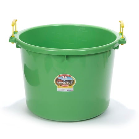 Little Giant 70 Quart Durable Plastic Utility Muck Tub with Handles, Lime
