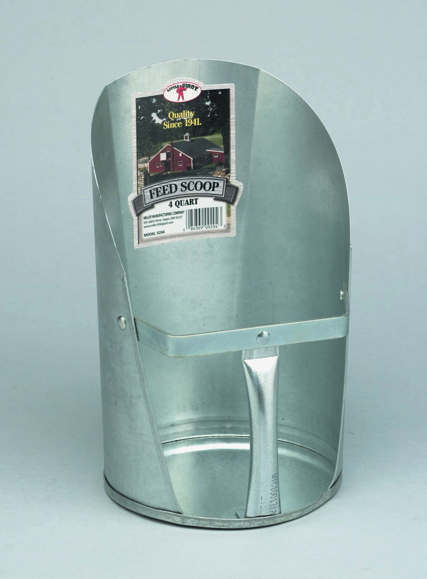 Little Giant 4 Quart Silver Galvanized Feed Scoop
