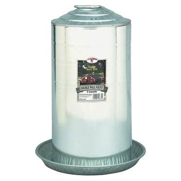 Little Giant Galvanized Chick Feeder - Mason Jar Base With 8 Feeding Holes (Model 9810)