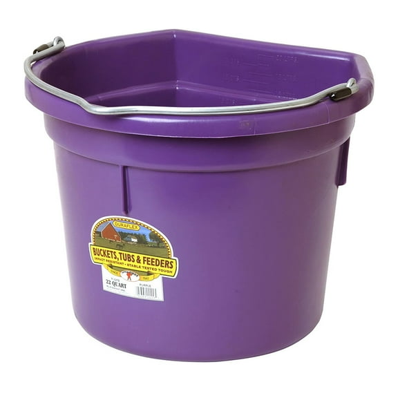 Little Giant All Purpose Heavy Duty Flat Back 22 Qt Plastic Bucket, Purple