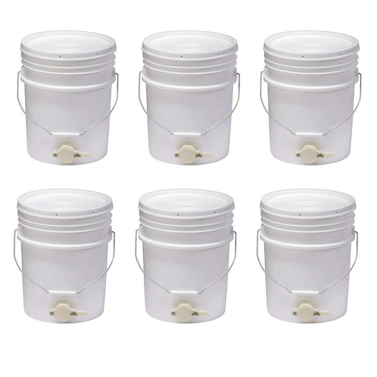 1 Gallon White Bucket with Lid | per 6 Pack