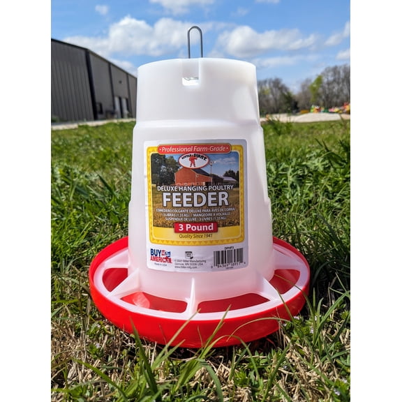 Little Giant Deluxe Hanging Poultry Feeder Adjustable Feed Levels 3-Pound
