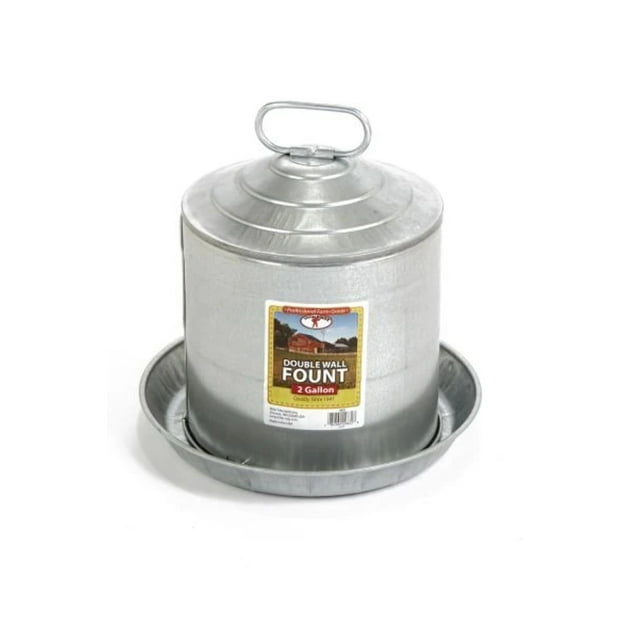 Little Giant Double Wall Metal Poultry Fount 2 Gallon