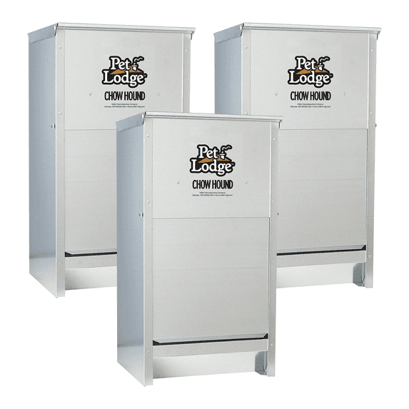 Little Giant Dry Food Automatic Steel Dog Feeder Chow Hound 25 Pound (3 Pack)