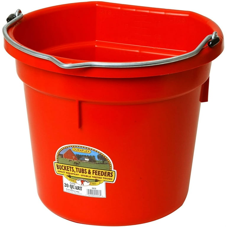 Little Giant Flat Back Plastic Bucket Teal 20 Quart