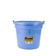 Little Giant Flat Back Bucket 20 Qt - Feed Livestock and Pets with Options of 12 to Choose from - Bundled by Evergreen Farm and Garden Berry Blue