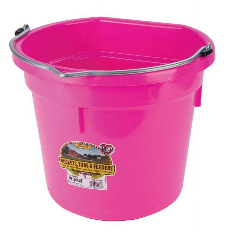 Little Giant Flat Back Plastic Bucket Teal 20 Quart