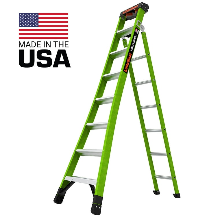 Little Giant King Kombo 8 ft. H Aluminum Telescoping Extension Ladder Type IA 300 lb. capacity Little Giant King Kombo 8 ft. H Aluminum Telescoping Extension Ladder Type IA 300 lb. capacity