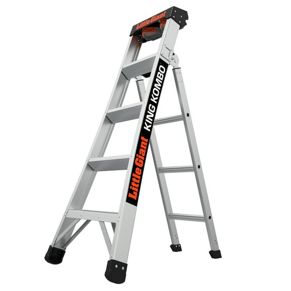 Little Giant Ladders King Kombo 3-in-1 Aluminum Ladder, 5 ft8 ft Extension, 300 lb Load Capacity, 11 ft 4 in Reach
