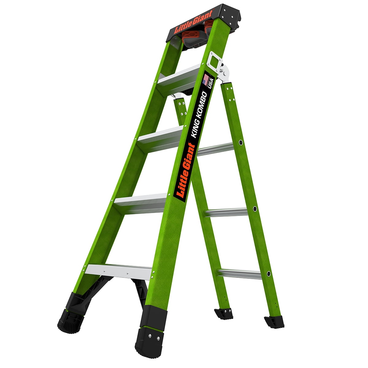 LITTLE GIANT LADDER SYSTEMS Little Giant King Kombo 5'-8' Fiberglass 3-in-1 Combo Ladder, 375 lbs. Rated