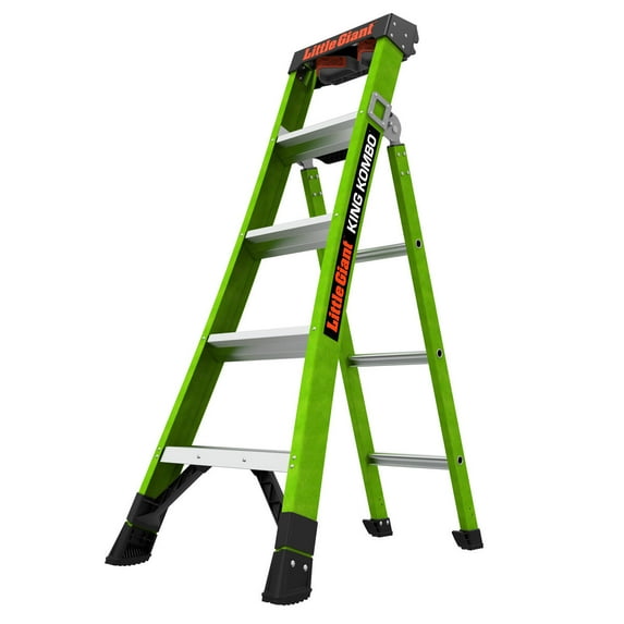 Little Giant King Kombo 5'-8' Fiberglass 3-in-1 Combo Ladder, 375 lbs. Rated
