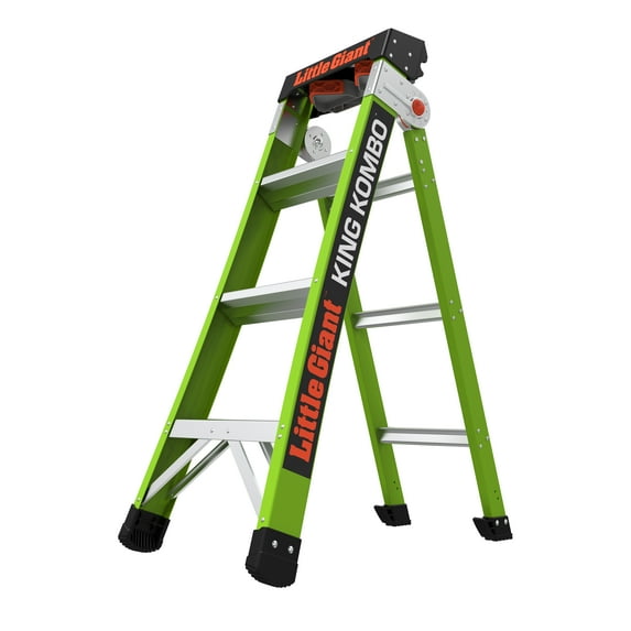 Little Giant King Kombo 4'-7' Fiberglass 3-in-1 Combo Ladder, Type 1AA - 375 lbs Rated