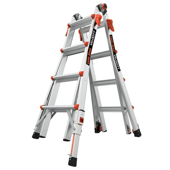 Little Giant Ladder Systems M17 with Leg Levelers Multi-Position Ladder, Type IA - 300 lbs. Rated, Aluminum, 15' Length, 18' Reach