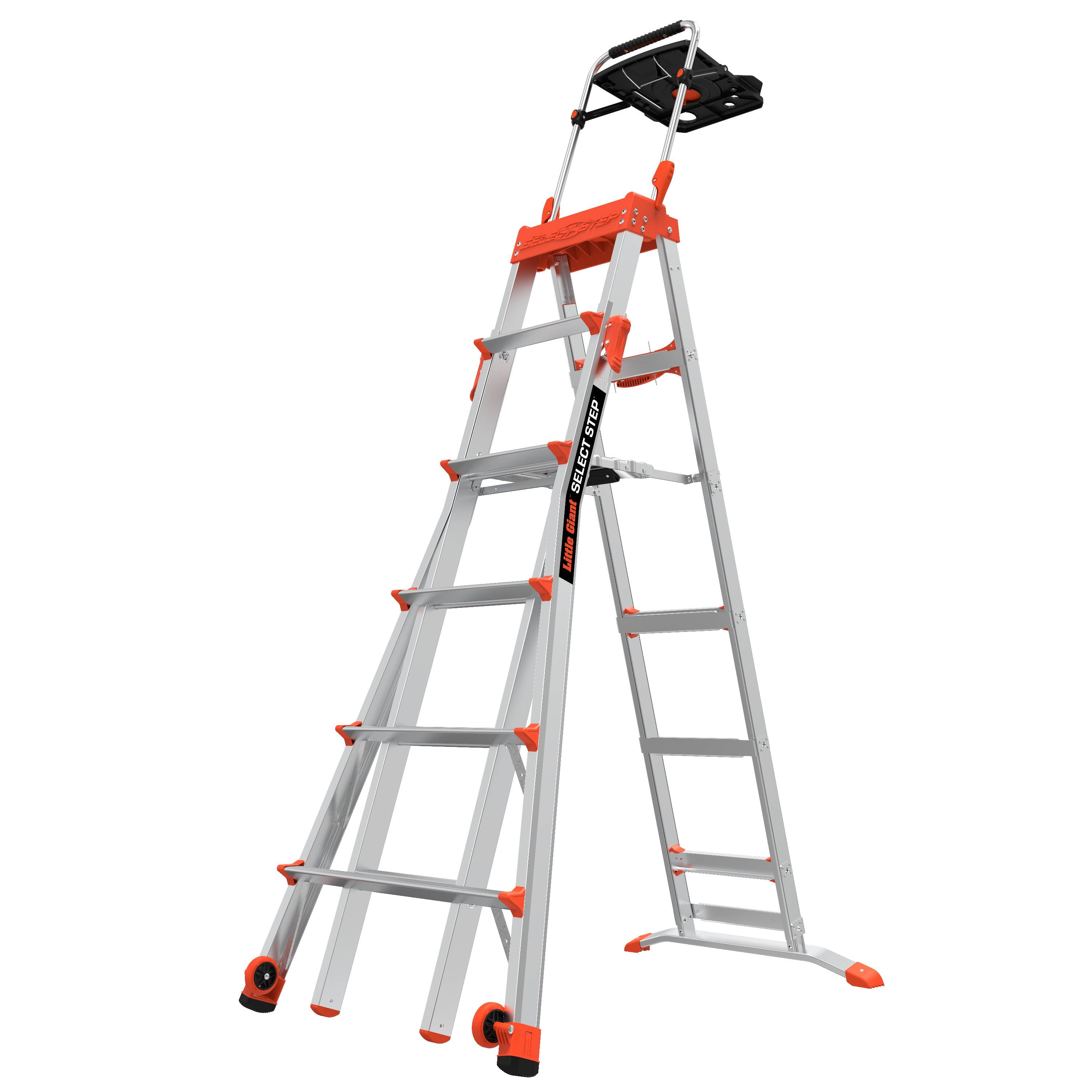 Little Giant Ladder Systems Select Step, 6'10', Aluminum Adjustable Stepladder, 300 lbs. Weight