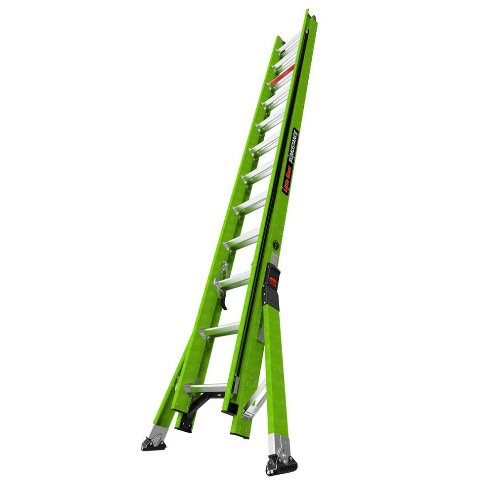 Little Giant Ladders  24 ft. Hyperlight SumoStance Type IAA Fiberglass Extension Ladder - 17224 - Green - 375 lbs