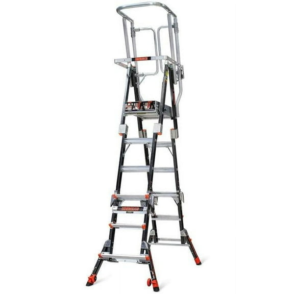 Little Giant Ladders B2200552 Fiberglass Compact Safety Cage Ladder - Black - 4-6 ft. Type 1AA - 19504