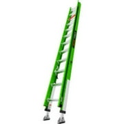 Little Giant Ladders B3145044 Hyperlite Extension Ladder with Adjustable Pole Strap & Ratchet Leveler - Green - 24 ft. Type IAA