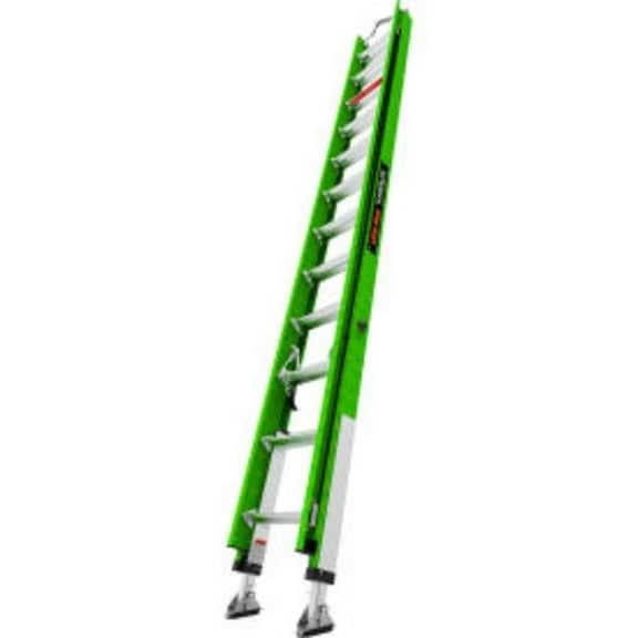 Little Giant Ladders B3145045 Hyperlite Extension Ladder with V-Bar & Ratchet Leveler - Green - 24 ft. Type IAA - 375 lbs