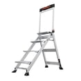 thumbnail image 1 of Little Giant Ladders, Jumbo Step, 4-Step, 3 foot, Step Stool, Aluminum, Type 1AA, 375 lbs weight rating, 11904, Gray, 1 of 9