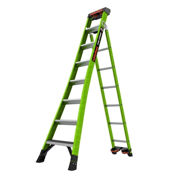 Little Giant Ladders B3145053 King Kombo Combination Ladder with Grip-N-Go Hinge - 8 ft. Type IAA - 7 Step - Green - 375 lbs