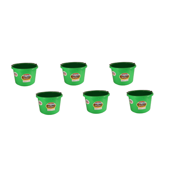 Little Giant Lime Green 8 Quart Plastic Bucket Pack of 6 - P8LIMEGREEN