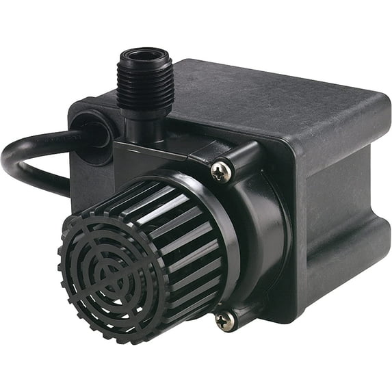 Little Giant PE-2.5F-PW 115 Volt, 475 GPH Submersible Direct Drive Fountain/Small Pond Pump with 15-Ft. Cord, Black, 566612