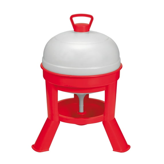 Little Giant 5-Gallon Red Plastic Dome Waterer Accomodates Up To 40 Chickens