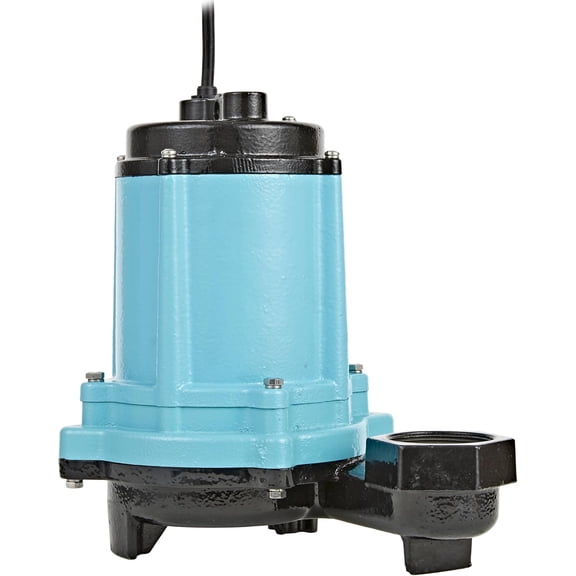 Little Giant 12E-CIM 115 Volt, 1/2 HP, 3000 GPH Cast Iron Manual Submersible Effluent Sump Pump 20-ft Cord 512001