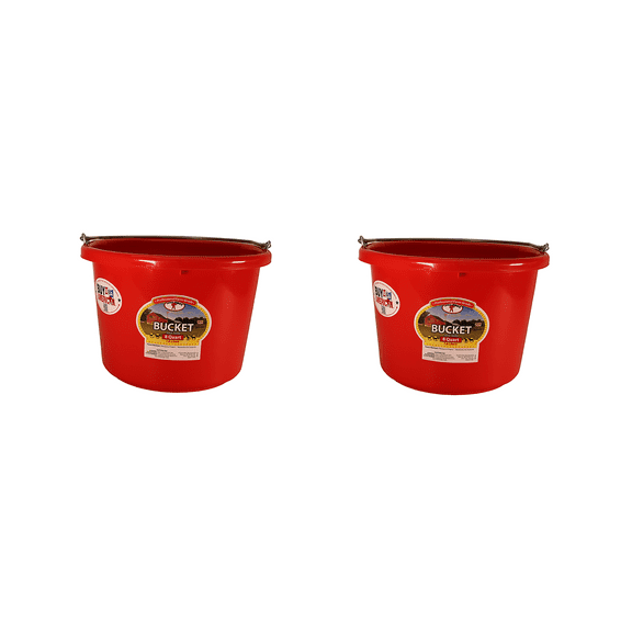 Little Giant Red 8 Quart Plastic Bucket Pack of 2 - P8RED