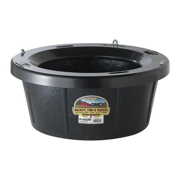 Miller Rubber Feeder Tub W Hooks Black 7.5 Gallon - HP750