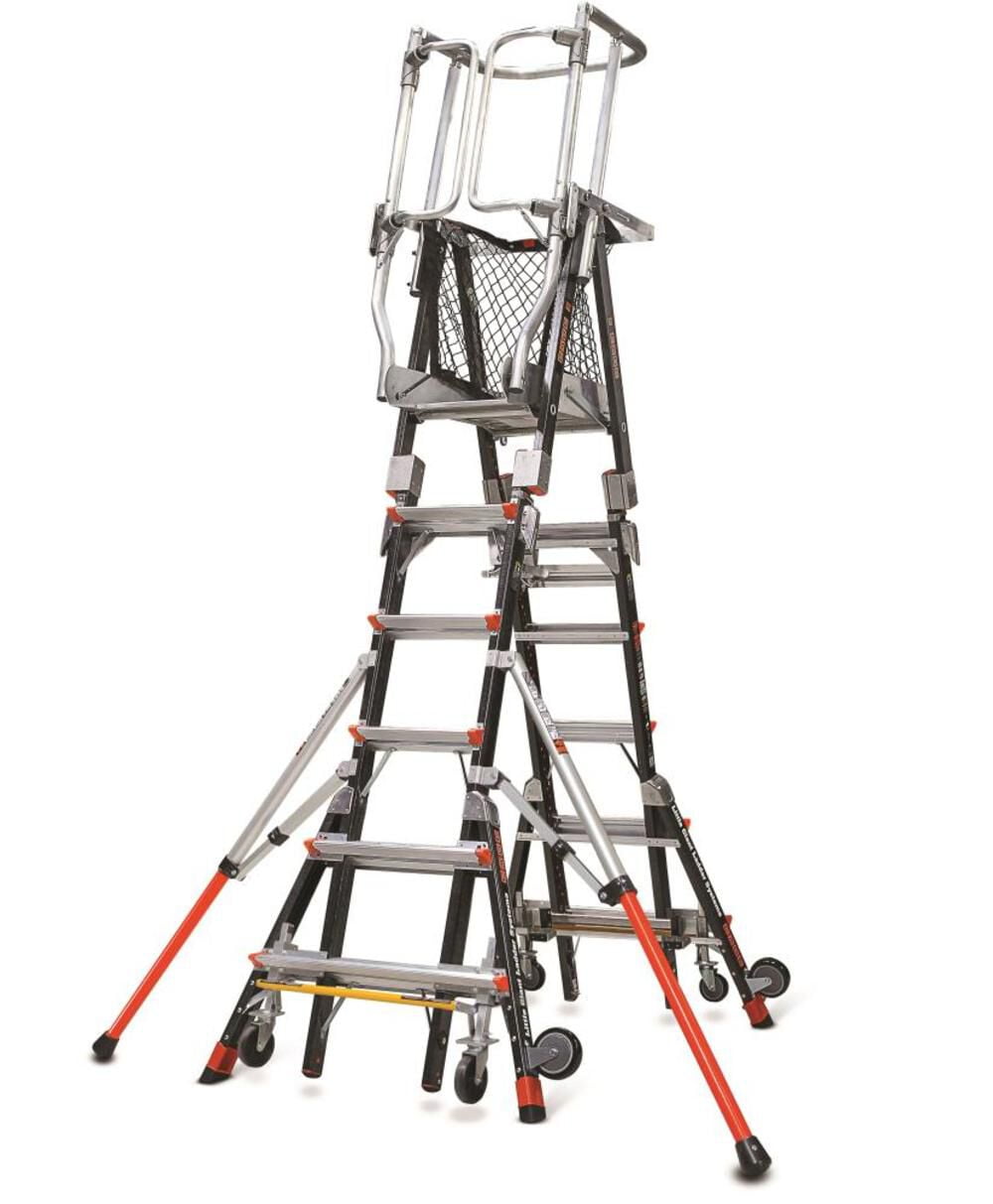 Little Giant Ladders B2200472 Fiberglass Compact Safety Cage Ladder - Black - 6-10 ft. Type 1AA - 19506-244