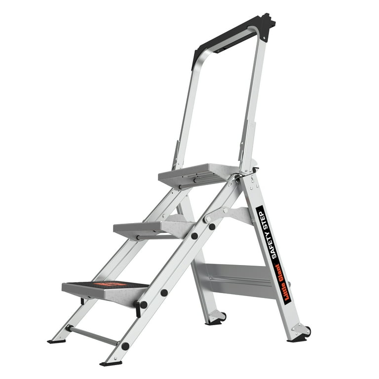 Lightweight 3 step ladder with hot sale handrail