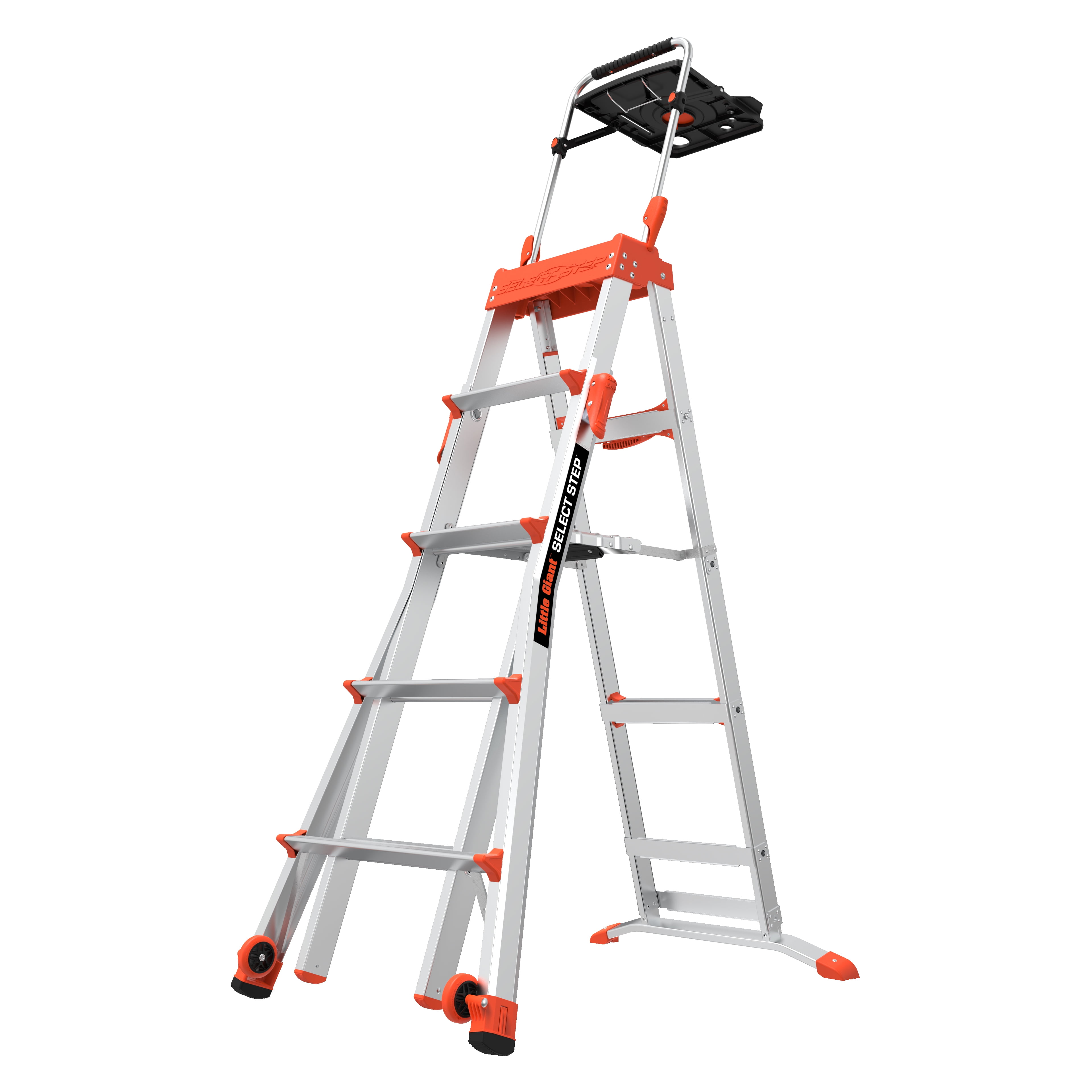 Little Giant Select Step, 5-8 ft, 300 lbs Rated, Aluminum Adjustable Stepladder with AirDeck