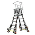 thumbnail image 1 of Little Giant Systems Adjustable Safety Cage Platform Ladder, 118.00 x 46.60 x 15.30 in, Fiberglass, 1 of 8