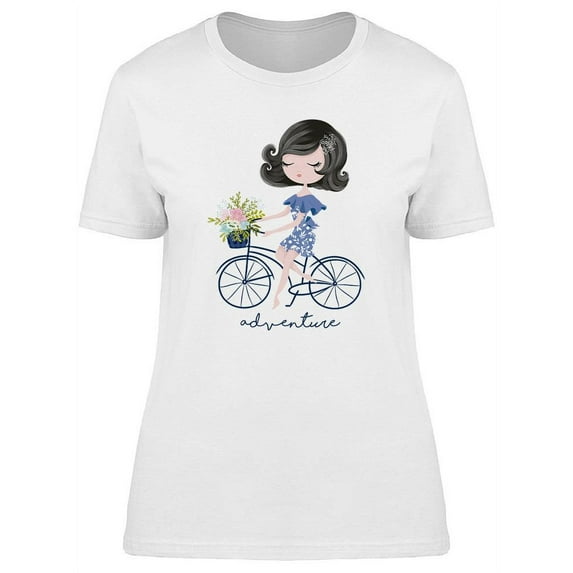 Little Girl Bicycle Adventure T-Shirt Women -Image by Shutterstock, Female 3X-Large