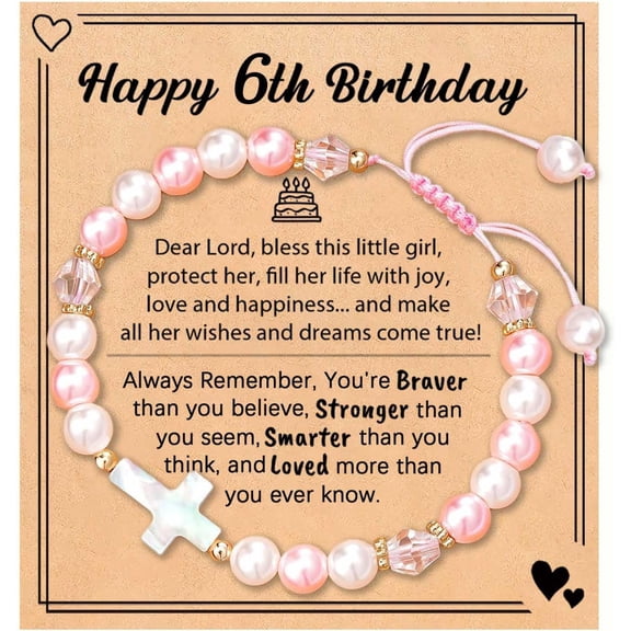 Little Girl Birthday Gift Gifts For Daughter Pink Pearl Bracelet