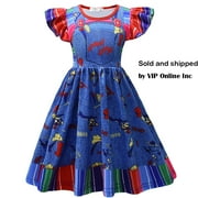 EKEZ Little Girl Chucky Costume Halloween Cosplay Party Dress 2-8Y