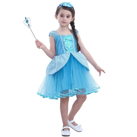 KAWELL Little Girl Dress Princess Costume Birthday Party Cosplay Halloween Dress up Tutu Outfits
