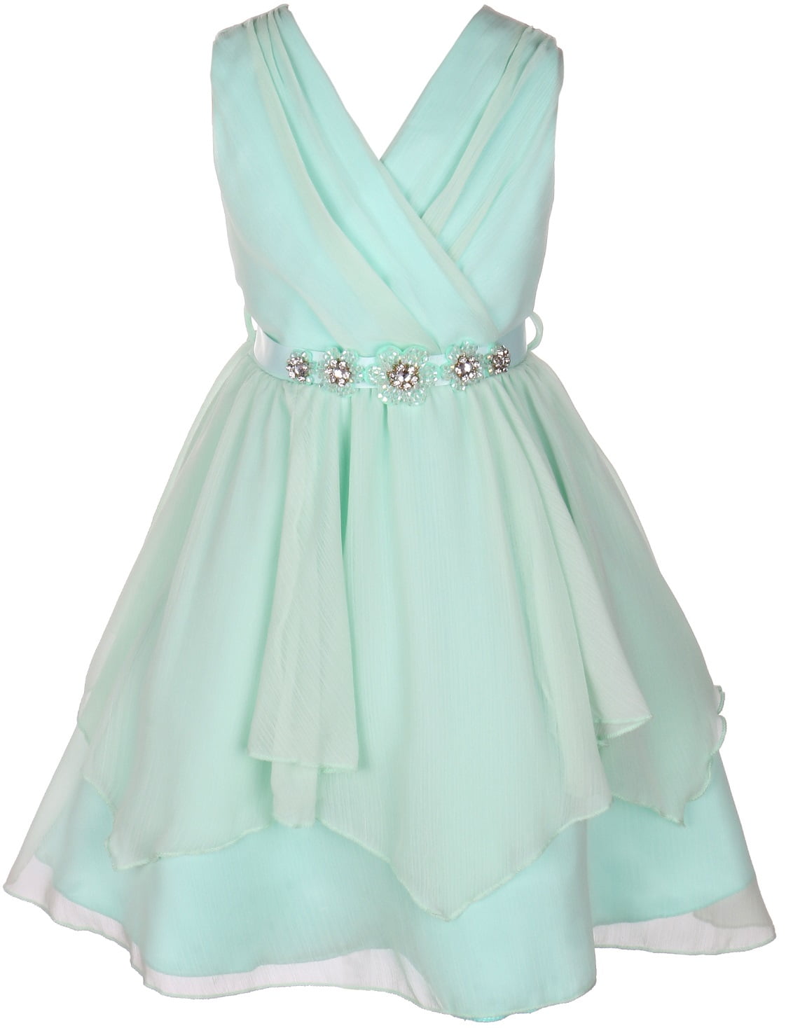 mint green dress sash Berylove Women Mint Green Maxi Pageant Dress Sequin Strapless A-Line Gala Dress With Neck Sash