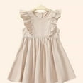 thumbnail image 1 of Little Girl Dress Flutter Sleeve Tiered Swing A-Line Summer Khaki Dress Girls Birthday Dress For Girls Girls' Special Occasion Dresses, 1 of 6