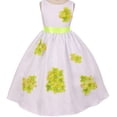 thumbnail image 1 of Little Girl Dress Kids 3D Flower Petals Beaded Special Occasion Flower Girl Dress Flower Girls Dresses Lemon 4 (K20D4F), 1 of 4