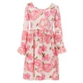 thumbnail image 1 of Little Girl Dress Kids Floral Print Ruffle Easter Summer Flower Girl Dress Pink 3T S (501094), 1 of 4