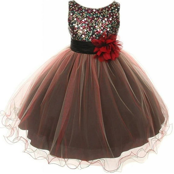 Little Girl Dress Kids Sleeveless Sequin Tulle Holiday Party Flower Girl Dress Teal 2 (K32D7)