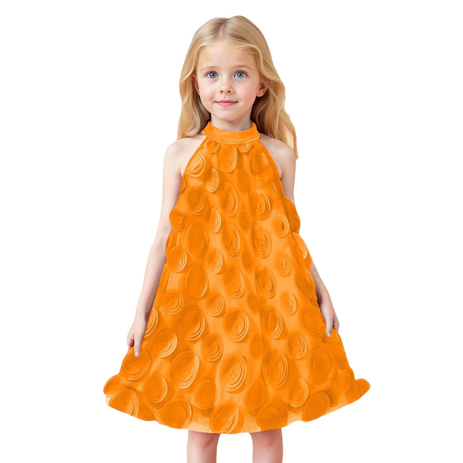 Little Girl Dress Sleeveless Tiered Swing A-Line Cute Orange Dress For Girls Birthday Dresses For Girls Girls Party Dress - Walmart.com Little Girl Dress Sleeveless Tiered Swing A-Line Cute Orange Dress For Girls Birthday Dresses For Girls Girls Party Dress - Walmart.com