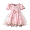 thumbnail image 1 of Little Girl Dresses 12 Months Flower Toddler Girls Dress Puffy ALine Easter Dress Princess Birthday Party Sundress Spring Summer Beach Vacation Clothes &Pink（ 9 M-12 M), 1 of 4